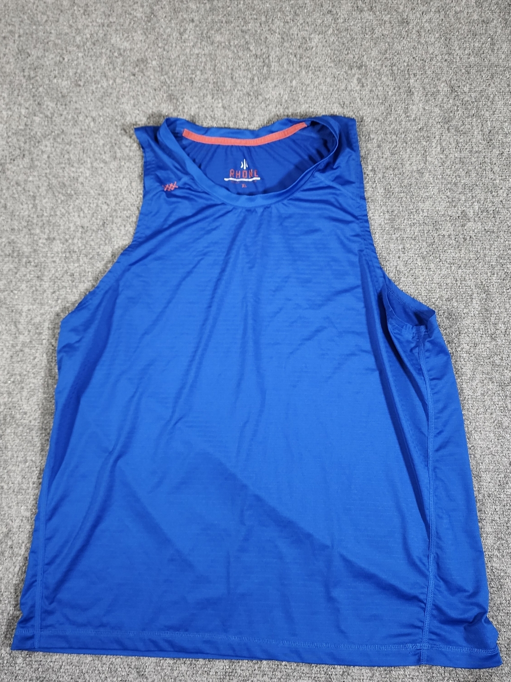 Rhone Lightweight Sleeveless Crew Neck Blue Polyester Men's Tank Top Size XL